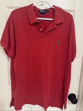 Polo by Ralph Lauren Vintage Red Short-Sleeve Polo with Green Pony
